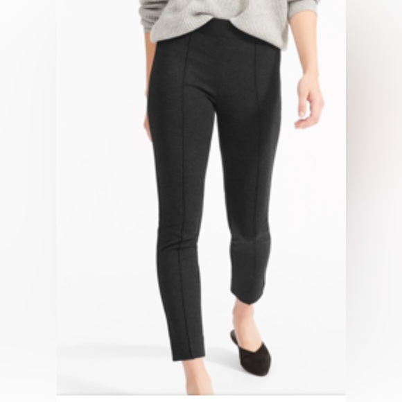 Everlane Stretch Ponte Pant Side Zip Pintuck Front Seam Charcoal Dark Grey Sz 0 - Picture 4 of 7
